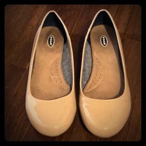 Dr Scholl’s tan patent leather ballet flats Sz 9